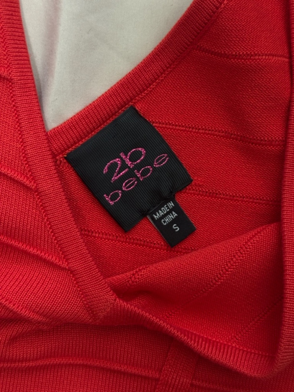 2b BEBE red Sleeveless Bandage Mini Dress - Picture 7 of 8